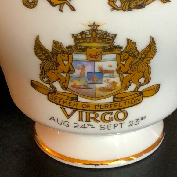 VIRGO Horoscope ‘Signs of the Zodiac’ Tea Cup & Saucer Birthday Aug 24-Sept 23 - Picture 2 of 9